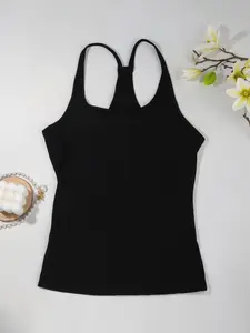 🔥 Ribbed Racerback Longline Tank Top, Sporty All-in-one Underwear with Padded Cups No Bra Needed, Wireless High Stretch Skin-friendly, Multi-color, Wear Alone Or Layered, Perfect for Daily, Loungewear, Gym & Layering