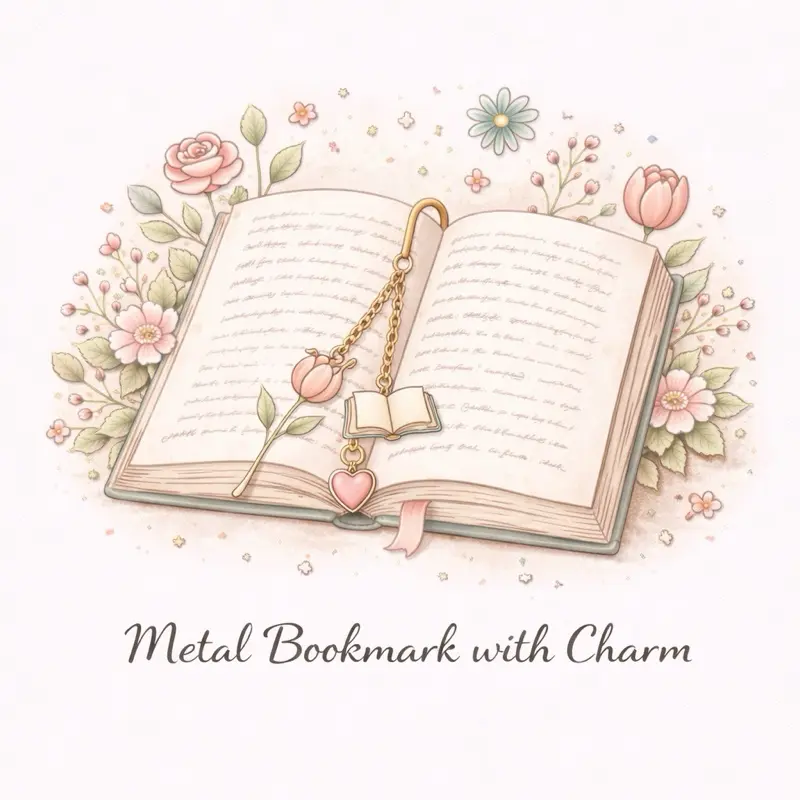 Live Claim Metal Bookmark with Charm - Elegant Book Page Accessory for Reading Enthusiasts