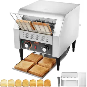 VEVOR Commercial Conveyor Toaster, 300 Slices/Hour Conveyor Belt Toaster, Heavy Duty Stainless Steel Commercial Toaster Oven, Electric Restaurant Commercial Toaster for Toast Bun, Bagel, Bread