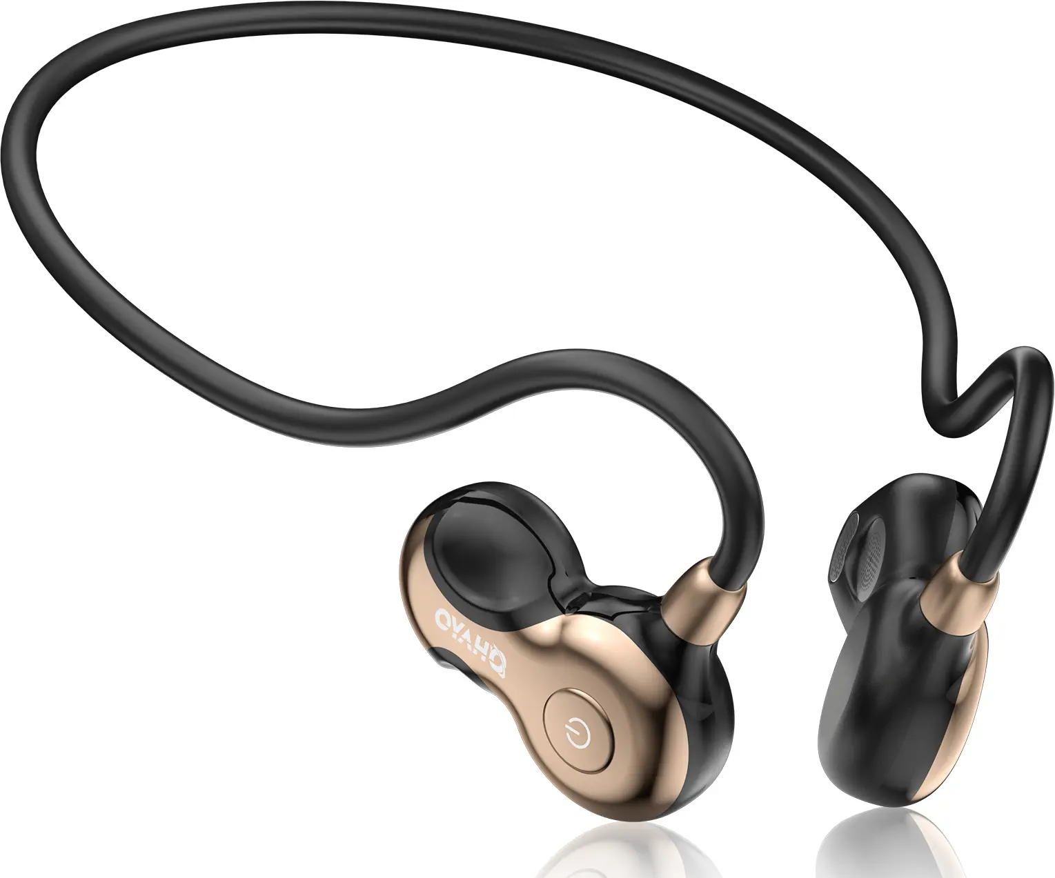 OHAYO F5 Open Ear Air Conduction Headphones, IPX7 Waterproof Sweatproof, 19g Lightweight Ear Hook, Bluetooth 6.0 Wireless Sport Earphones with ENC Mic Deep Bass, Long Battery Life Secure Fit for Running Gym Cycling Commute Driving