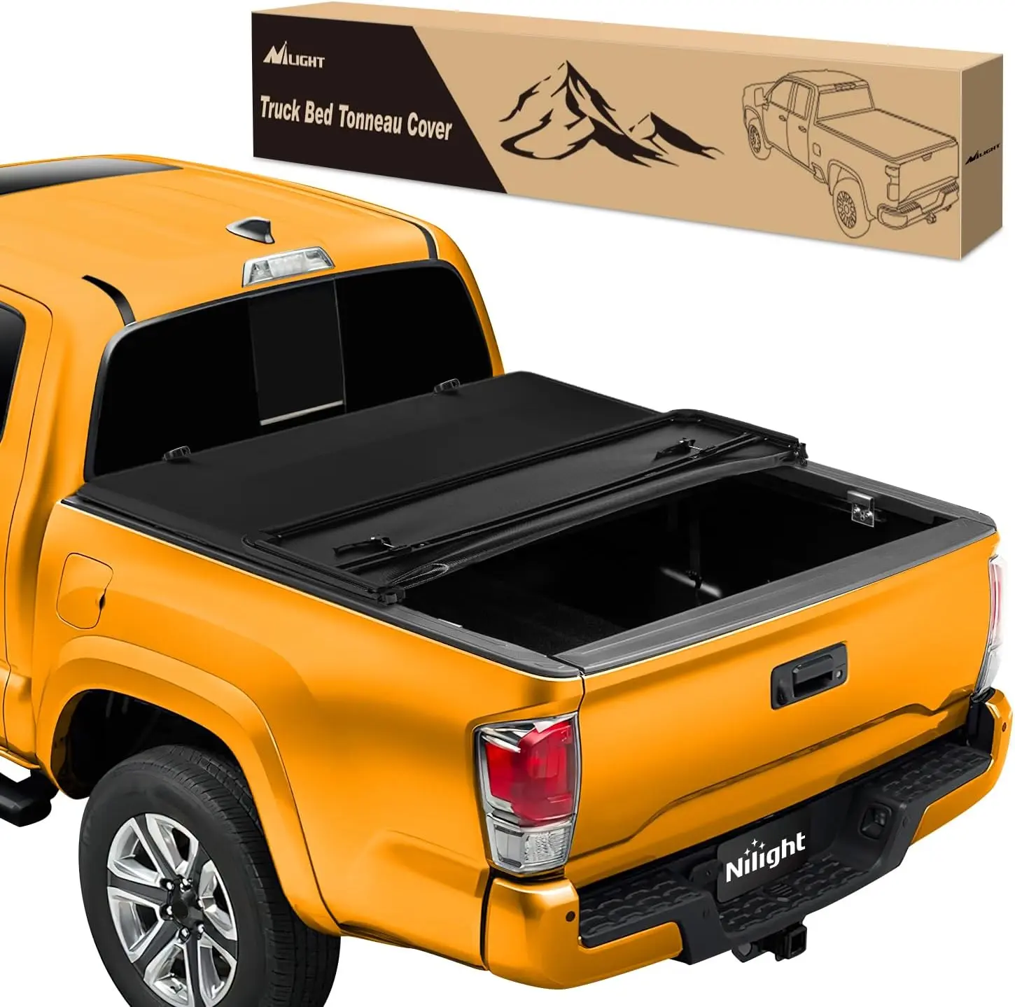 Nilight Soft Tri-fold Truck Bed Tonneau Cover Fits for Toyota Tacoma 2016 2017 2018 2019 2020 2021 2022 2023-5ft Car Accessories Automotive Car Protector  dealsforyoudays, All Season Cover, Car Bed Covers