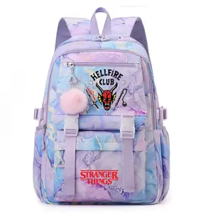 2026 New Stranger Things Stranger Things School Bag Cartoon Large Capacity Burden-Reducing Backpack