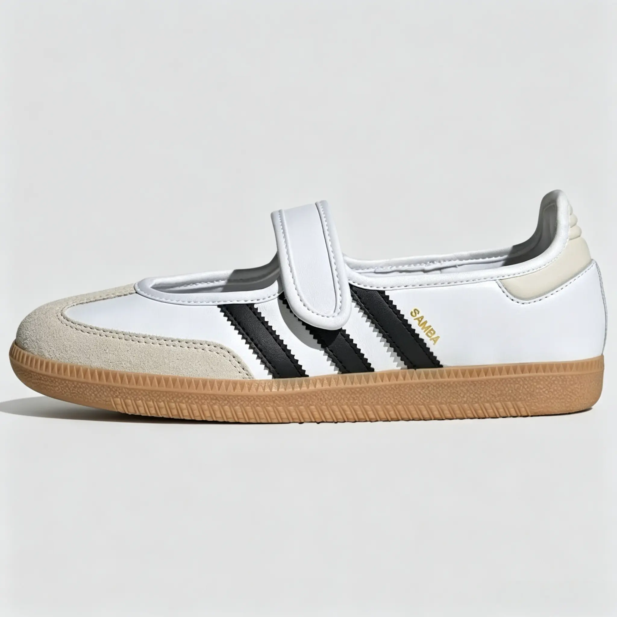 Women's adidas Samba Jane Casual Trainers - White Black Gum Walking Shoes