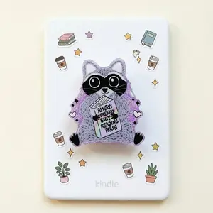 Magnetic Phone Grip Sparkly Trashy Raccoon KindlePhone Grip Acrylic Resin Bookish Grip