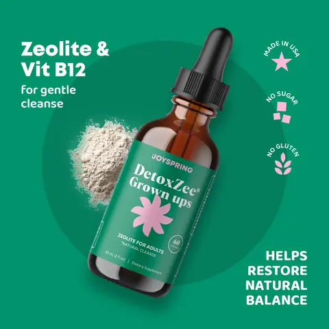 JoySpring DetoxZee Grown ups Zeolite Drops for Adults Natural Cleanse 60 Servings 60 mL Dietary Supplement