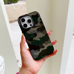Fashion Tropical Green Camo Phone Case Suitable For iPhone 17 16 16E 15 14 13 12 11 Pro Max Air X XR XSMAX 8 7 Plus Anti-Shock Hard PC Double-layer Back Cover