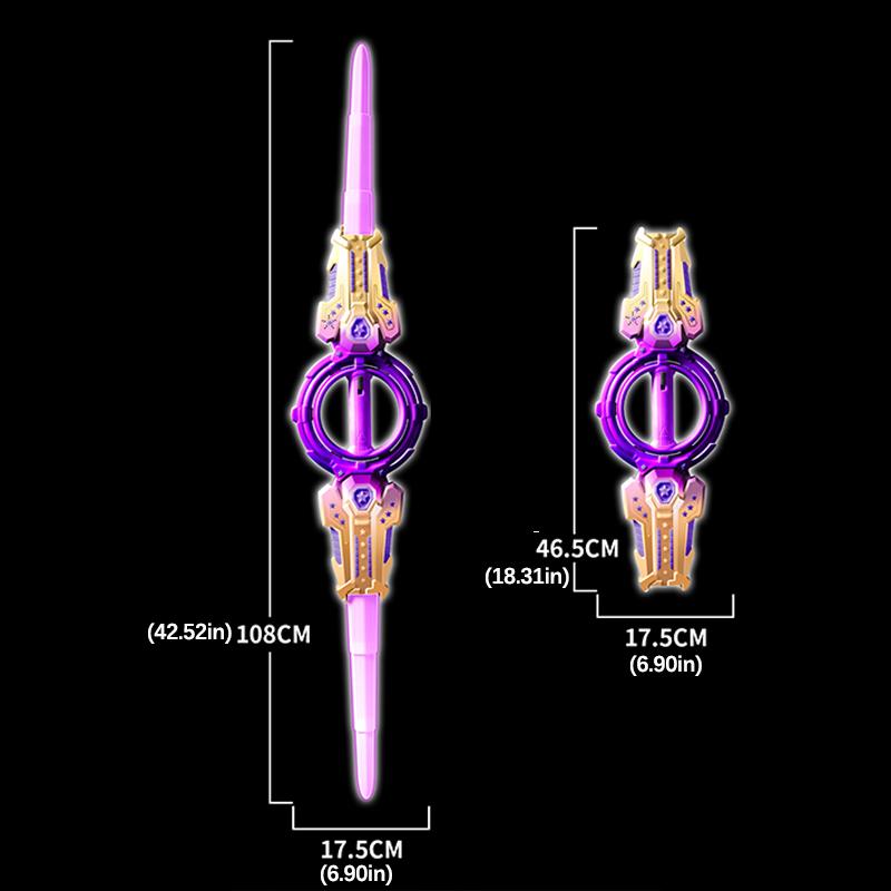 Dual-Bladed Flame Whirl Light Saber Toy with Spinning Blades USB Type-C Rechargeable Multicolored Lights and Simulated Sword Hum Perfect for Role-Playing Ideal Holiday Gift for Boys cosplay  deals The coolest Valentine's Day gift for him