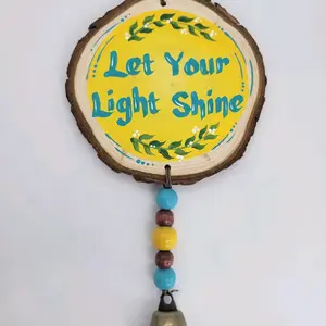 Inspirational Hanging Mobile with "Let Your Light Shine" & "Your only limit is your mind" Design, Hangable Decor for Home or Office, Perfect Gift. handpainted decoration