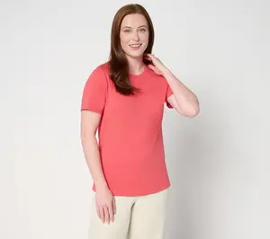 Denim & Co. Essentials Cool to the Touch Cotton Modal Round Neck Top