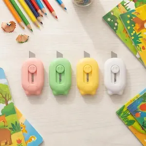 8-Piece Pig-Shaped Utility Knife Set - Ergonomic Anti-Slip Grip Design, Sharp & Smooth Unboxing | Stationery Set / Unboxing Tools / Utility Knife / Creative Gifts / Office Supplies