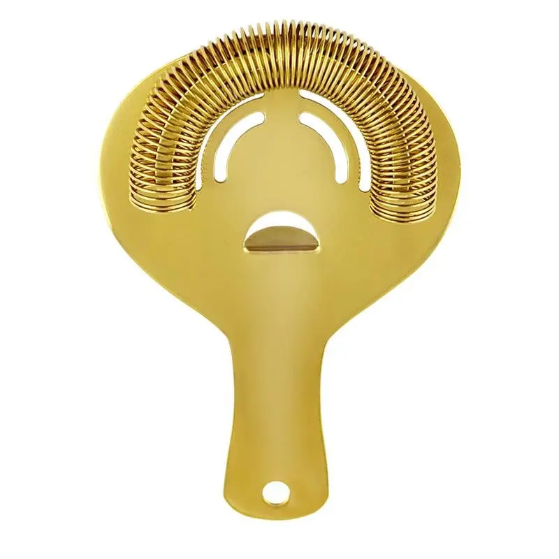 Olea™ Hawthorne Bar Strainer - Stunning Gold-Plated Stainless Steel Alloy Mixology Utensil, Single-Piece Design, Enhanced Tight Coils, Fits All Mixing Tins, Not Dishwasher Safe, Stunning Gold Plating, Reflective & Stunning Gold-Plated