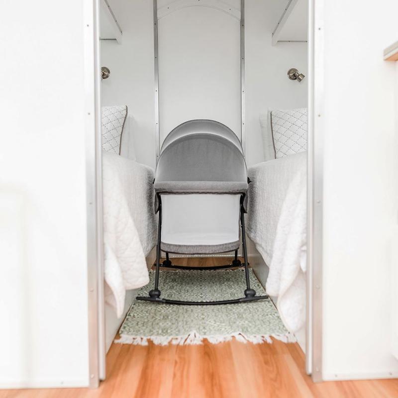 Slumber Deluxe Portable Rocking Bassinet - Charcoal Tweed