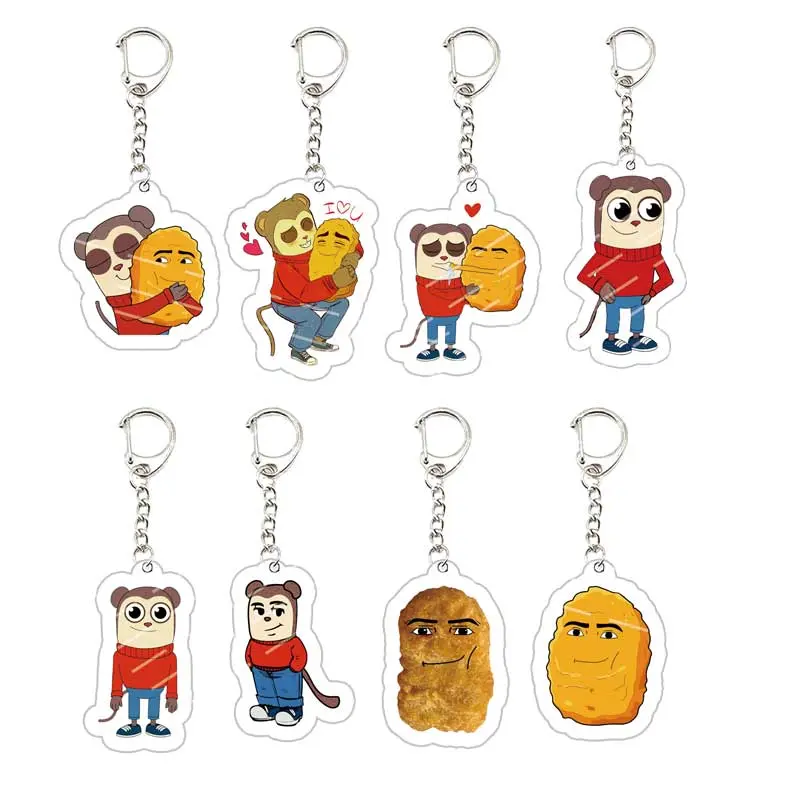 Acrylic Gegagedigedagedago Max Design Pro Keychain for Accessories Bag Chicken Nugget Pendant Keyring Chains Jewelry Fans Gifts