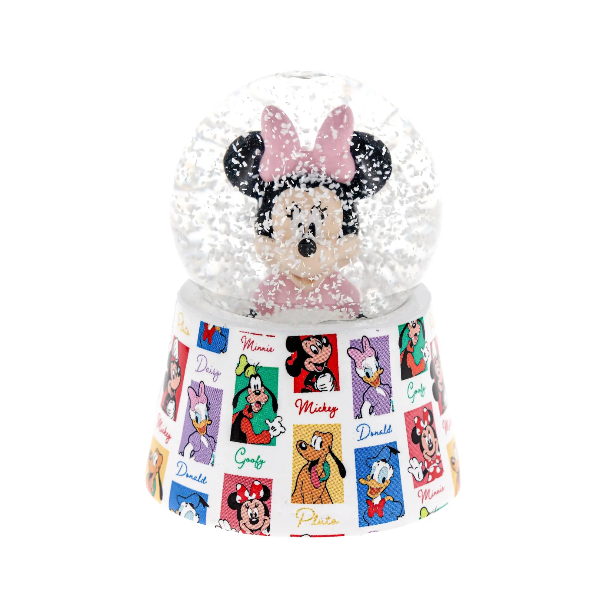 Disney Minnie Mouse Collectible Pink 3-Inch Mini Light-Up Snow Globe, Novelty Lighting Decor for Home Improvement