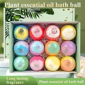 12-Pack Extra Large Bath Bomb Gift Set Relaxing Spa Style Bubble Baths with Essential Oils Rich Foaming Bath Bombs for Birthday & Holiday Gifts