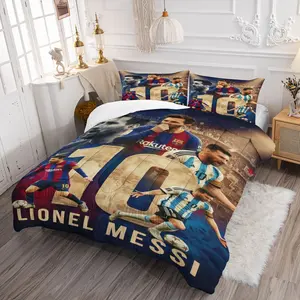 Lionel Messi Football Legend Comforter Set (Includes 1 Quilt And 1-2 Pillowcases), Iconic Size 10 Design, Perfect Gift For Football Fans, Sports Themed Bedroom Decoration