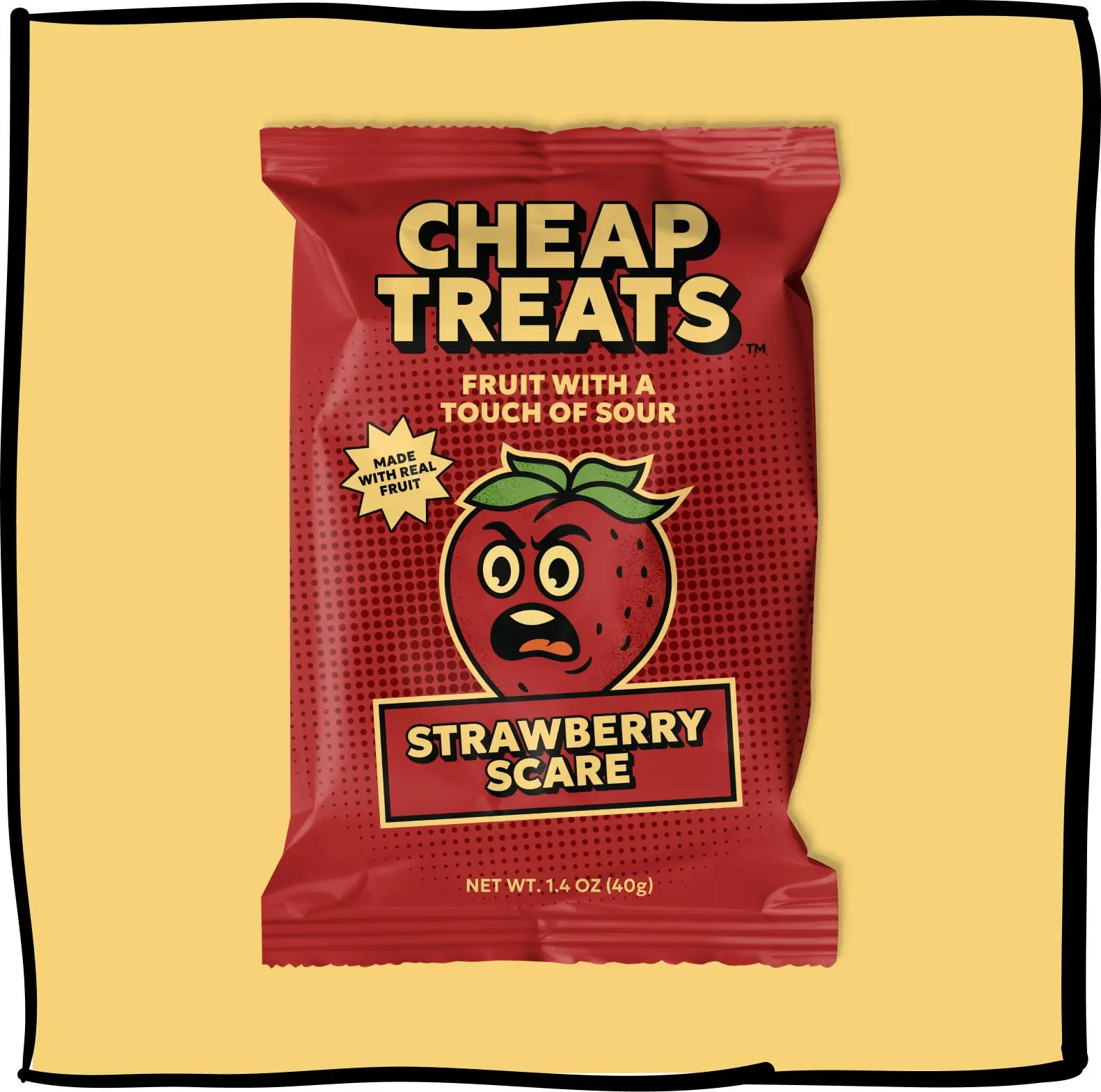 Cheap Treats Strawberry Scare Sour Fruit Chews Candy Snack Cheap Treats Strawberry Scare Sour Fruit Chews Candy Snack