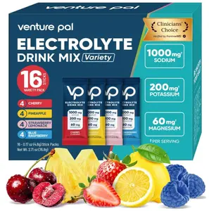 High Sodium Sugar Free Electrolytes Powder Packet, Zero Calories Hydration Packets with Vitamin, Sodium, Potassium & Magnesium, Electrolyte Drink Mix, Vegan, Keto Friendly, 16 Count