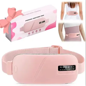 Heating Pad Waist Massager, 5-Level Hot Compress & 4-Level Vibration Belt with Timer, Portable Heating Pad, Rechargeable Heating Pad, Women's Personal Care Device for Home & Travel