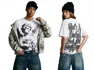 Angel Graphic Tee Cotton Street Casual Daily Party Streetwear 'That's a Awful Lotof Cough Syrup' Unisex Oversized Black Bold Letter Mosaic Typography Funny Statement Playful Icon Motif TK Trend Fashion Top