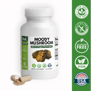 Root Cause Moody Mushroom | Mood, Skin, Gut and Digestion Support | Wild-Harvested Chaga Mushroom Supplement