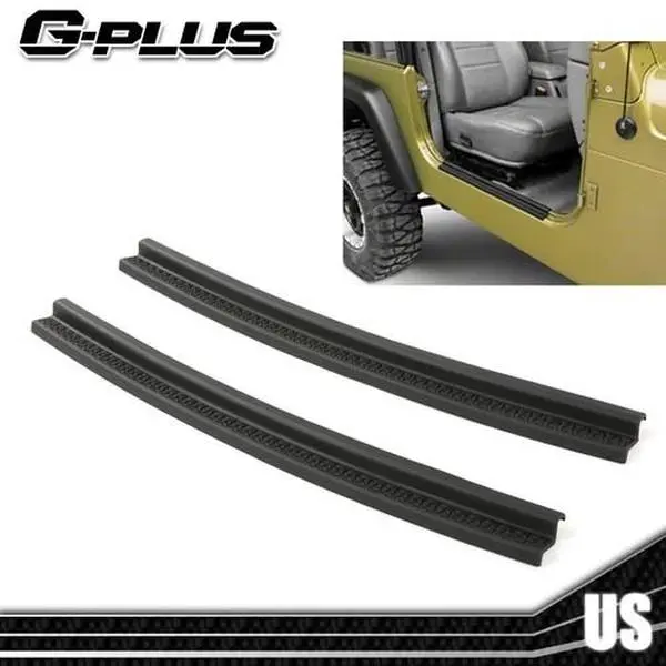 100% Brand New Contoured Fit Door Sill Scuff Plates, Door Threshold Entry Guards with Wear Protection for 97-06 Jeep Wrangler TJ