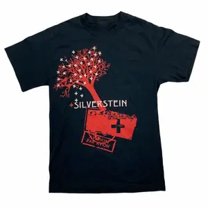 Rare! Silverstein Band T-Shirt Unisex Men Fashion Street Hip-hop Rock Short-sleeved Women Cotton Round-neck Top