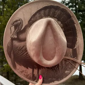Turkey Emgraved Fedora Hat with Detailed Engraving and Soft Material for Comfort