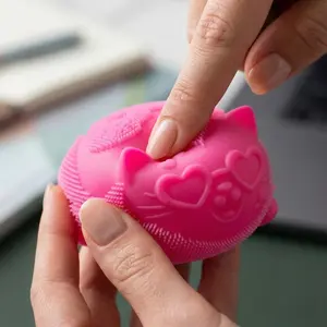 Pink Cat Shaped Soft Toy Daily Anxiety And Stress Relief Squishy Toy Realistic Cute Cat Toy Kid Adult Playful Funny Decompress