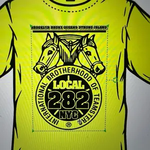Men's Casual Short-Sleeve Round Neck T-Shirt - Local 282 International Brotherhood of Teamsters Tee with Badge, SafetyBrosNYC Menswear Top for NYC Residents, Shortsleeve Tshirt