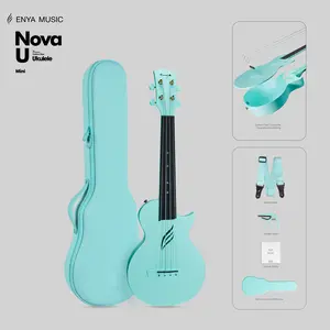 【Enya Nova U Mini Soprano Ukulele】 Carbon Fiber 21" - Waterproof Ultra Portable Travel Ukulele with Case, Strap, Capo & Strings - Beginner Kit for All Weather Performance  Christmas Gift, TikTokShopHolidayHaul