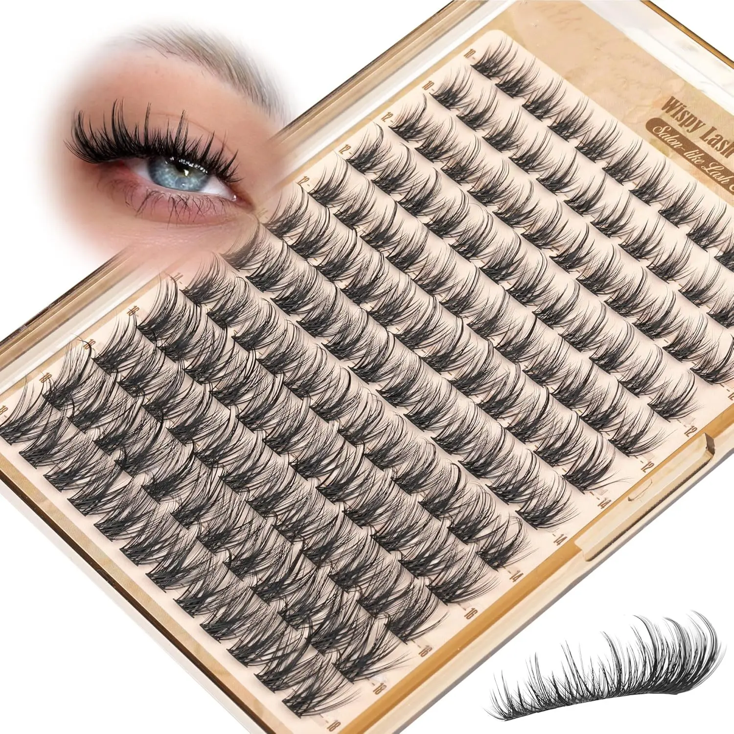 DIY Eyelash Extension Kit, Eyelashes Extension Set, Cosmetic Eyelashes, Makeup Eyelashes Extension, CC Curl, Natural Look, 10-18mm Lashes, Home Use, 144 Clusters, Easy Application, Long-Lasting Effect