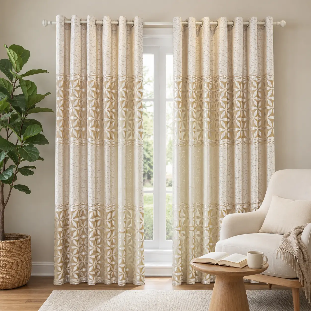 2PanelsVintage American Semi-Transparent Curtains, Partial Light Filtering Design, Top Grommet Hanging, for Bedrooms and Living Rooms, Home Decor，curtains for bedroom