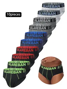 10pieces Set Black Boxer Men Underwear Male Brand Panties And Underpants For Homme Luxury Set Shorts Box Slip Briefs