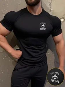 Men's White Short Sleeve Fitness T-Shirt 'I'D RATHER BE FLYING' Print