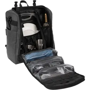 KingCamp Oversized Camping Kitchen Organizer, Ultralight Hanging Cooking Utensils Bag Portable Storage Backpack with Paper Towel Holder & 3 Pockets for Outdoor BBQ Cooking (Bag Only)