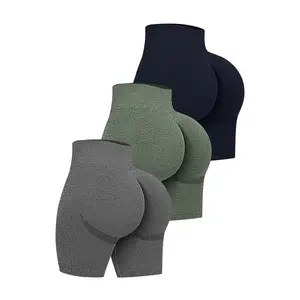 Yoga Basic Seamless Space Dye High Stretch Sports Shorts Stretchy Shorts Trendy Women's Seamless High Waist Shorts for Fitness and Yoga