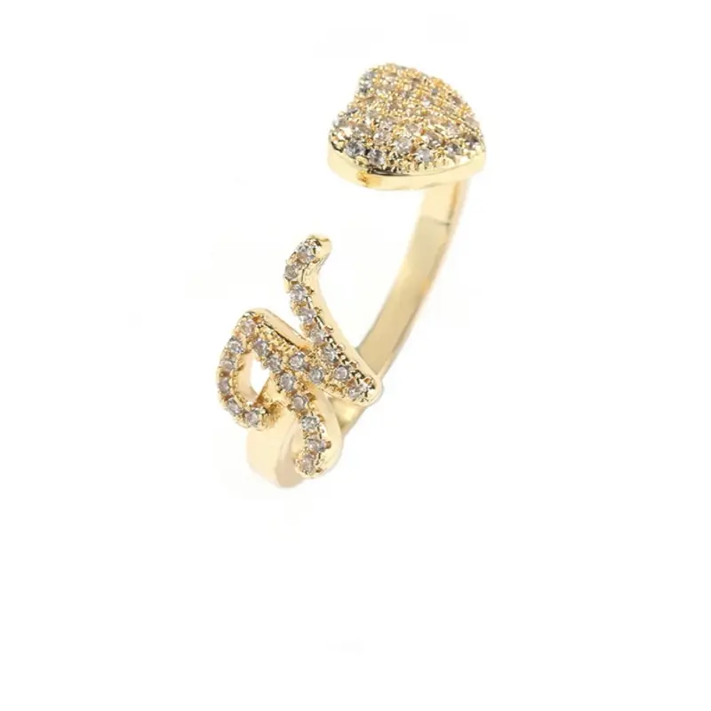 Initial heart ring Initial heart ring