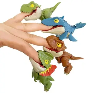 Random Color Dinosaur Shaped Finger Toys Set of 8 Pieces, Cute Animal Design Stress Relief Toy for Teens & Adults, Perfect Birthday Gift