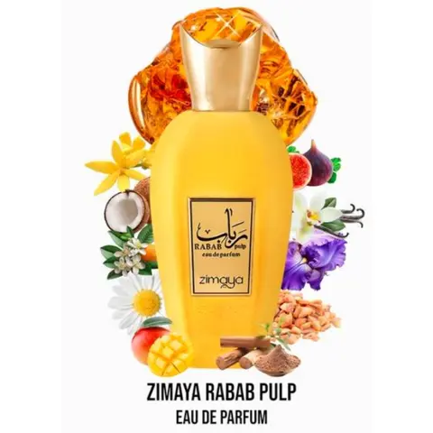 Zimaya Rabab Pulp Eau de Parfum 100ml - Regular Edition with Natural Ingredients & Golden Bottle Design
