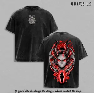 Yamato Oni Princess Tee One Piecee Anime Shirt Vintage Washed Oversized Streetwear Yamato Shirt