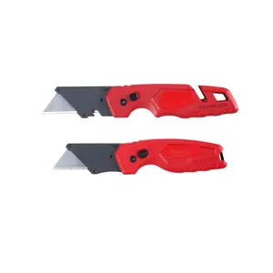 FASTBACK Folding Utility Knife and Compact Folding Utility Knife with Blade Storage and Gut Hook (2-Piece)