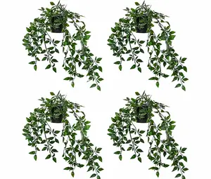 IKEA FEJKA Artificial Hanging Plant – Realistic Faux Greenery for Indoor & Outdoor Décor – Pack of 4