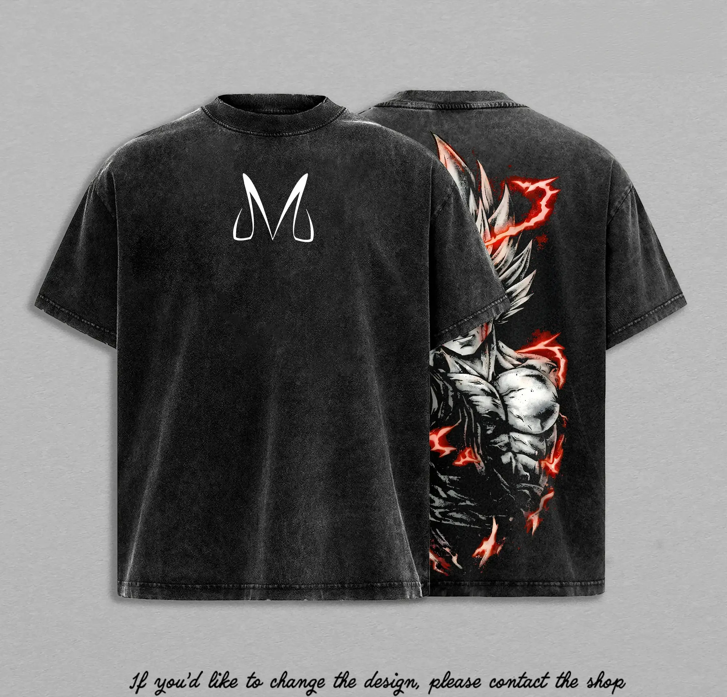 Warrior Power T-Shirt – Vintage Washed DBZ Inspired Tee, Anime Graphic Shirt, Oversized Soft Cotton Streetwear, Unisex Casual Apparel