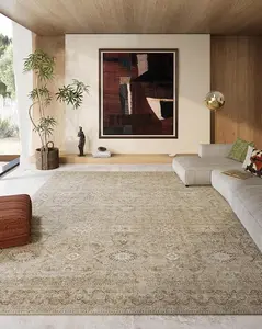 Palohom Area Rugs for Living Room: Washable Rugs for Bedroom Non Slip Low Pile Soft Faux Wool Non Shedding Vintage Large Area Rug for Dining Room Kitchen Nursery Under Table Farmhouse Home Office Indoor rug