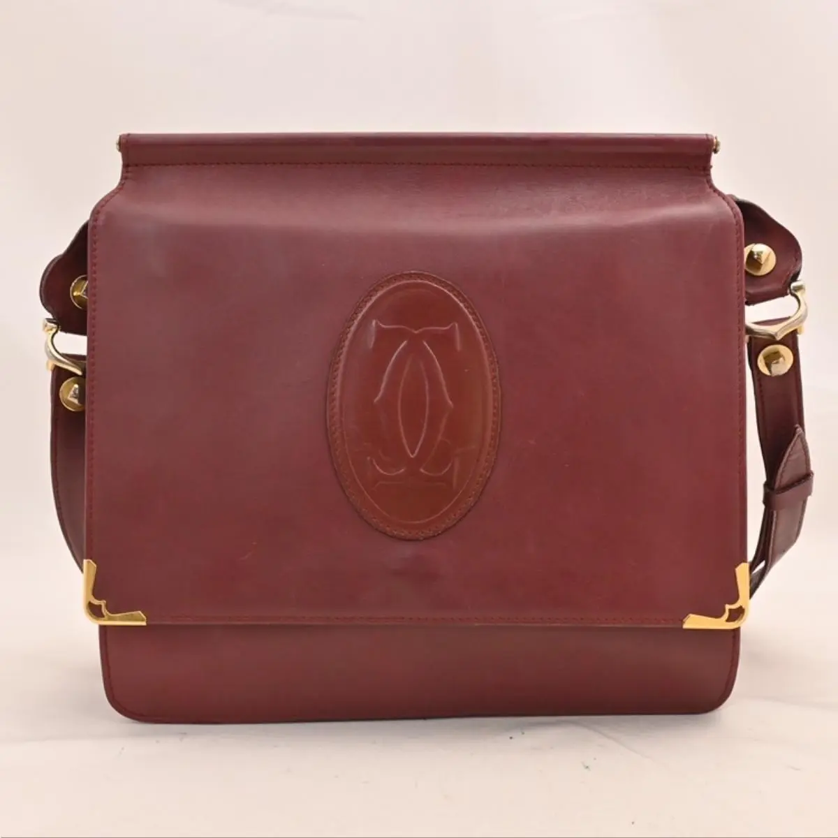 Pre-owned Cartier As Shown Shoulder Bags Must Line Square Shoulder Bag Bordeaux ca0909gg