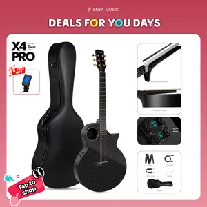 【Music, Evolved.】Enya X4 PRO/ X4 PRO MINI Carbon Fiber Acoustic Electric Guitar, 41-Inch Full Size Cutaway Design, AcousticPlus Pickup System with Built-in Effects & Tuner, Includes Deluxe Hard Case, Leather Strap, Cable