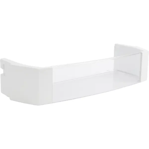 HECASA Refrigerator Door Shelf Bin - Universal Refrigerator Parts & Accessories (WR71X10427, AP3190209, 945734, AH698135, EA698135, PS698135), Buckle-Install Replacement for GE Refrigerators, Space-Saving White+Clear Gallon Bin