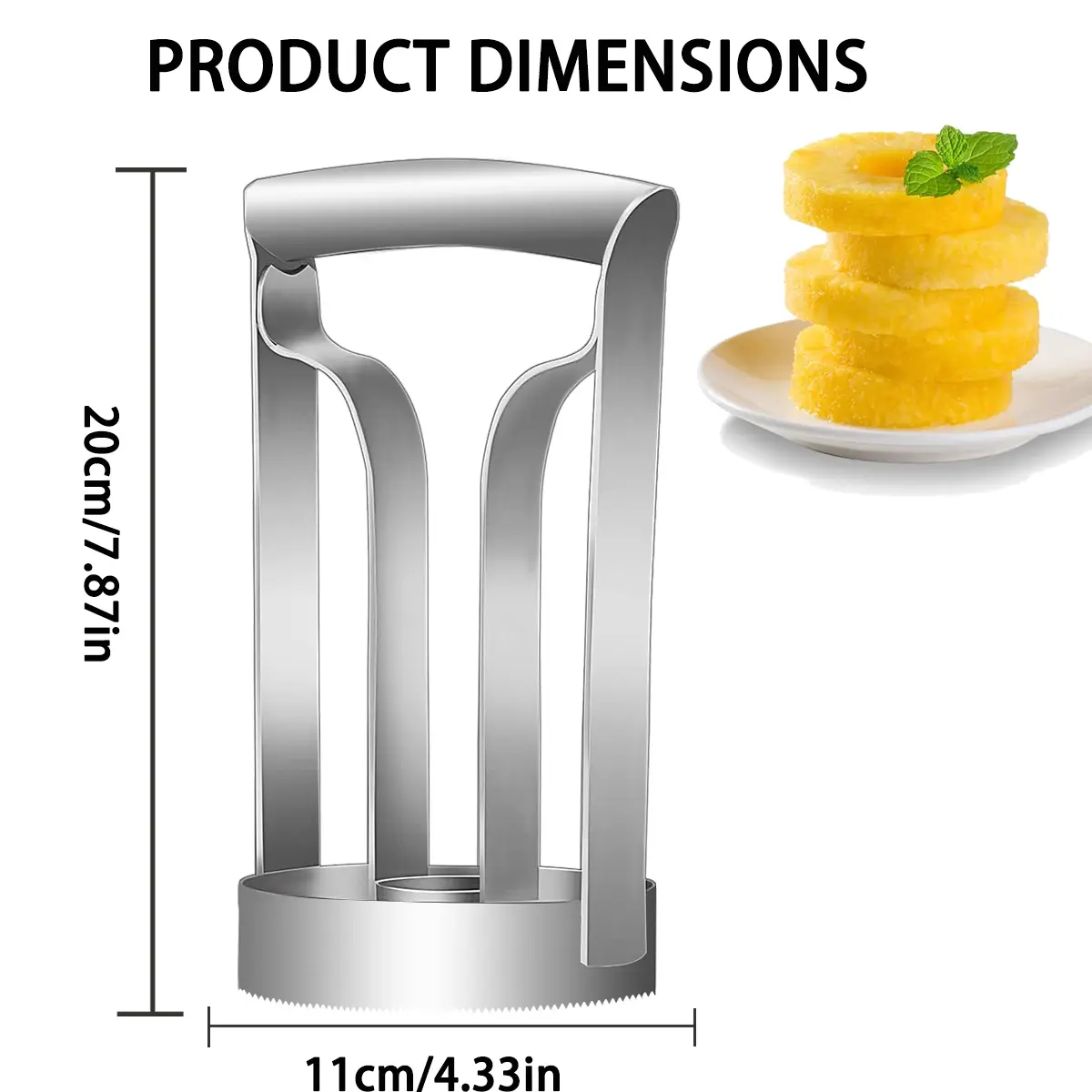 Stainless Steel Pineapple Corer Slicer (1pc/2pcs), Ergonomic Easy-Grip Handle Fruit Tool, 11cm/4.33in Base Width, 20cm/7.87in Height, Modern Durable Kitchenware Gadget for Home & Restaurant Use