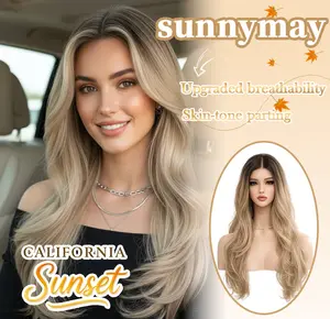 SUNNYMAY Japan Silk Premium  Series「California Sunset」13x3 Lace Front Synthetic Fiber  Nordic Style Hairline No Gel Design Low Density 120% lace front beard  only valentines gifts for gf honey blonde  ash blonde  glueless  ready to wear wig fashion